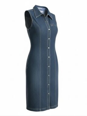 Tommy Hilfiger Sleeveless Denim Shirt Dress in Blue